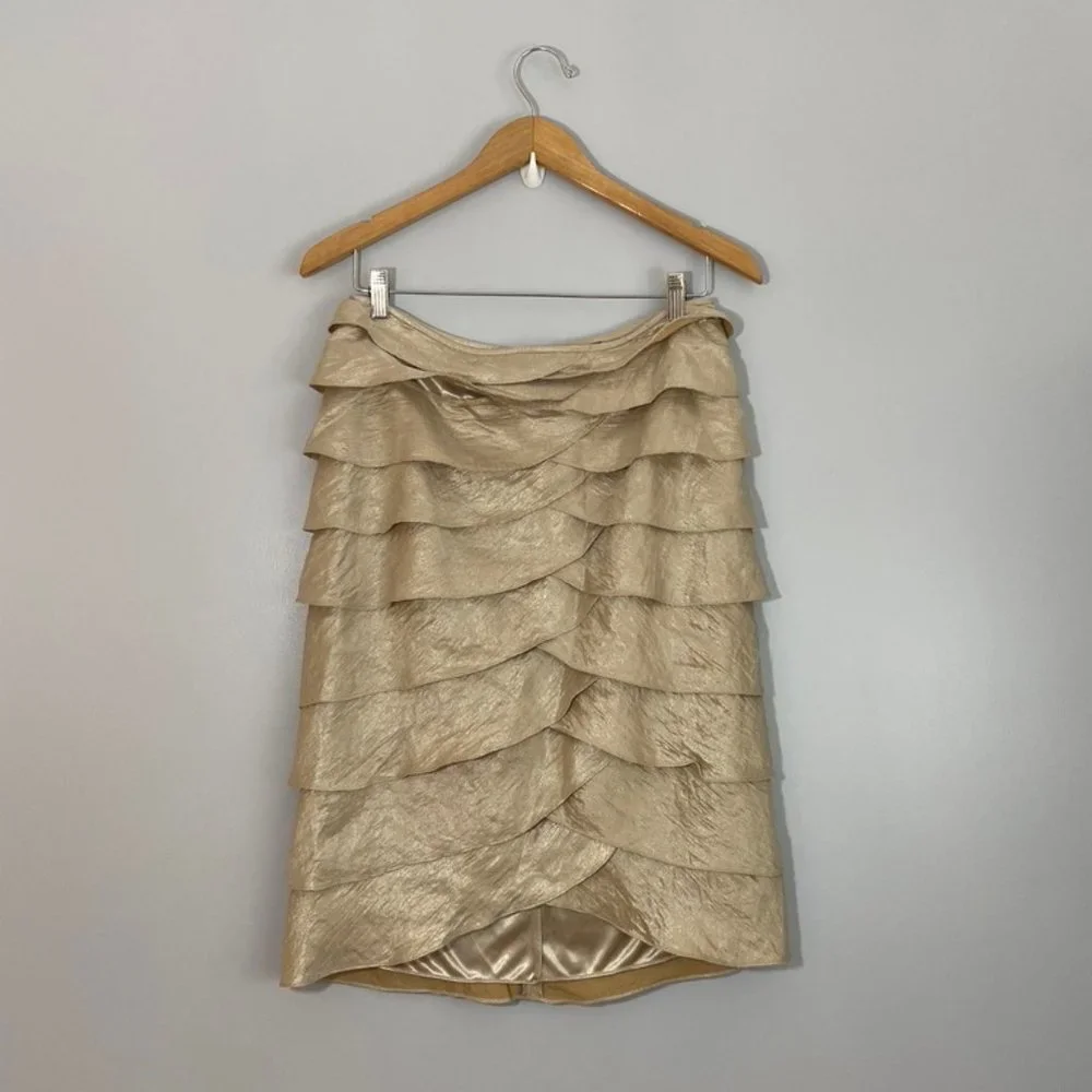 Adrianna Papell Evening Essentials Scalloped Tiered Skirt - Picture 1 of 4